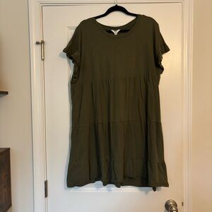 Time and Tru Green Tiered Dress